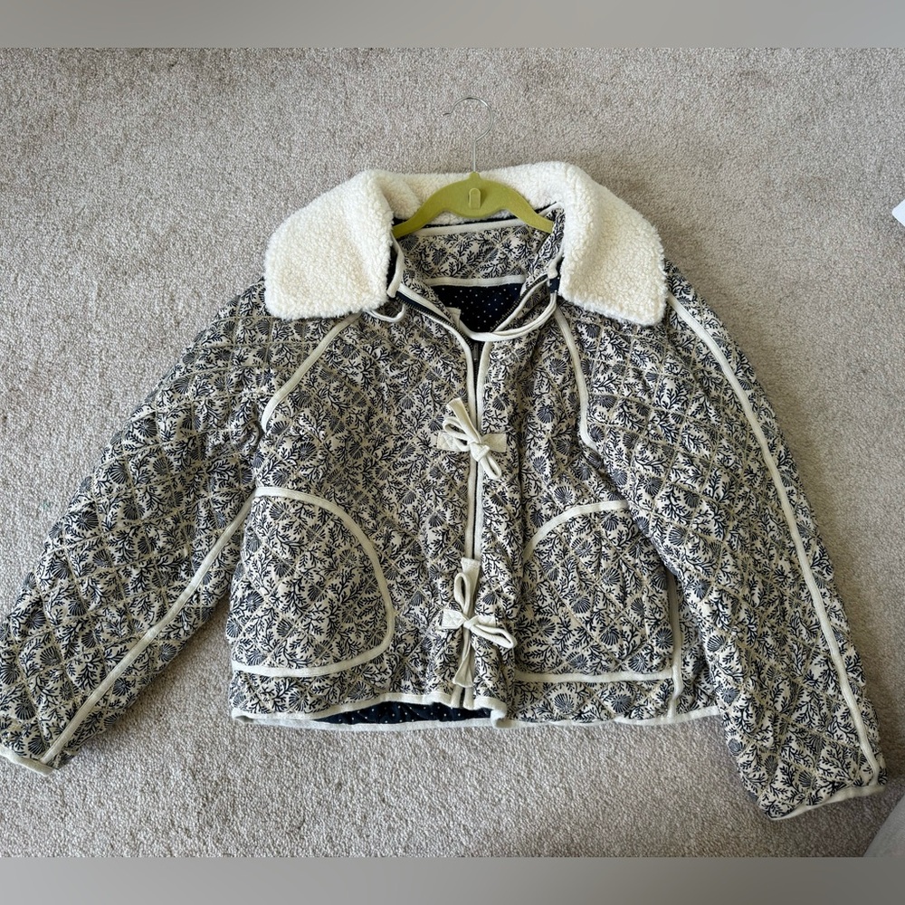 Reversible the great removable shearling collar jacket